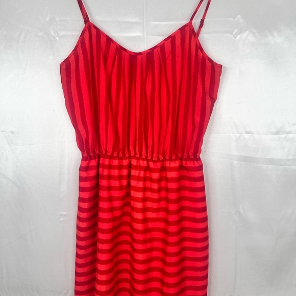 Red Striped Adjustable Sleeveless Dress with Pockets Size XL - Picture 5 of 9